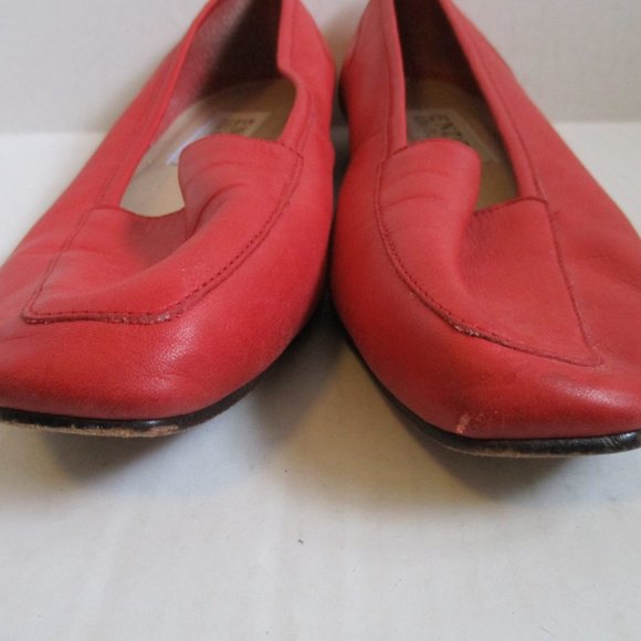 *ENZO Angiolini Orange Peach Tangerine Leather Slip-On Flats - Picture 4 of 8